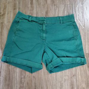 J Crew emerald green chino shorts, 5 inch inseam.